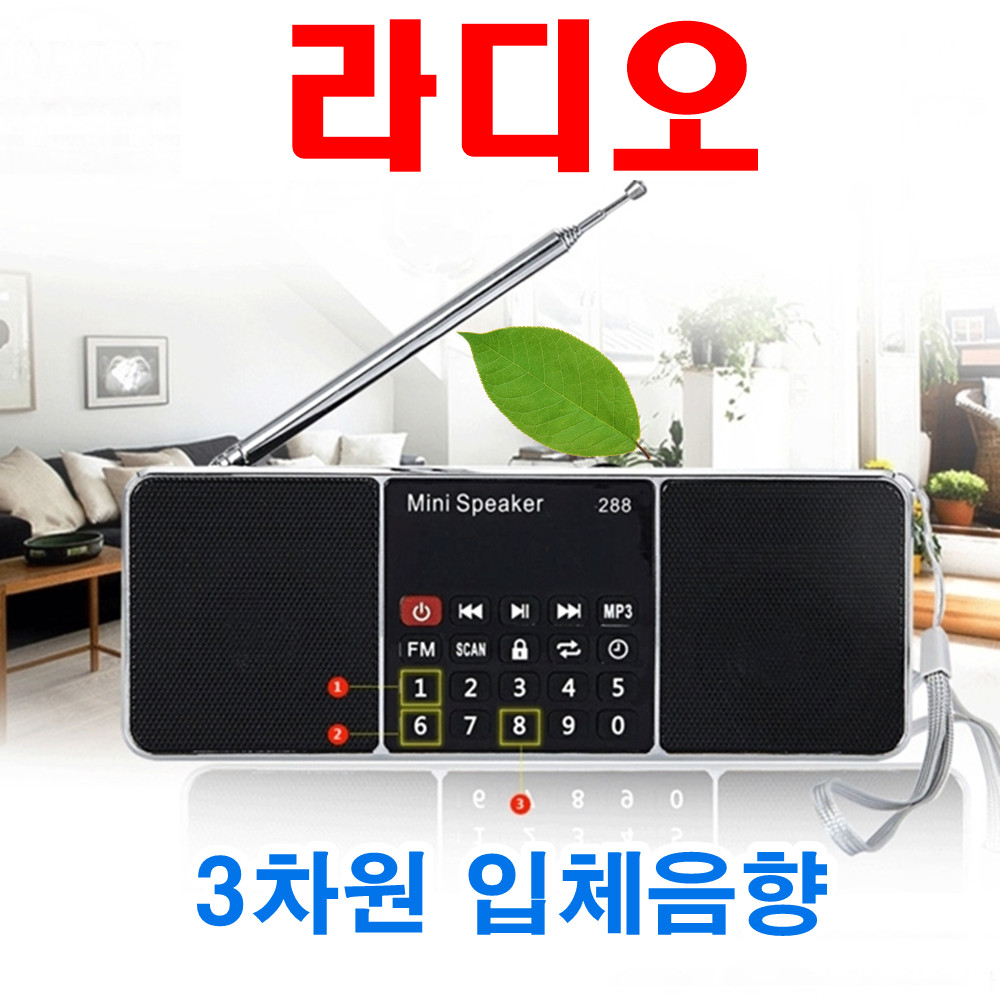 휴대용 3차원 MP3 라디오  고속충전 아답터 케이블선 배터리충전기 이어폰 배터리